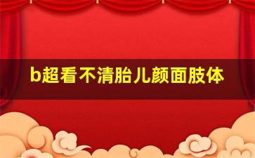 b超看不清胎儿颜面肢体