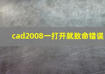 cad2008一打开就致命错误