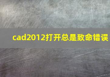 cad2012打开总是致命错误