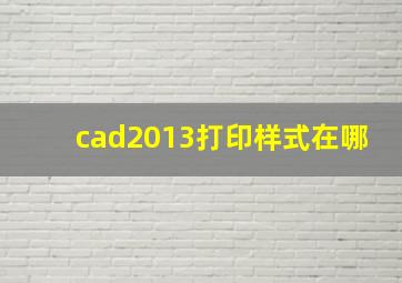 cad2013打印样式在哪