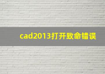 cad2013打开致命错误