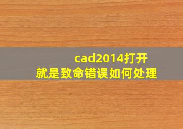 cad2014打开就是致命错误如何处理