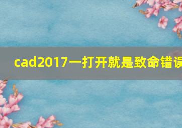 cad2017一打开就是致命错误