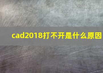 cad2018打不开是什么原因