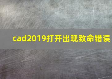 cad2019打开出现致命错误