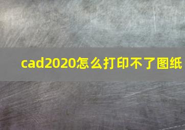 cad2020怎么打印不了图纸