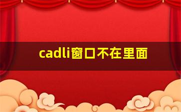 cadli窗口不在里面