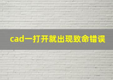 cad一打开就出现致命错误