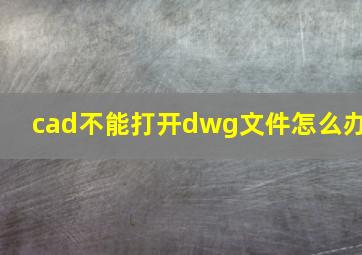 cad不能打开dwg文件怎么办