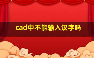 cad中不能输入汉字吗