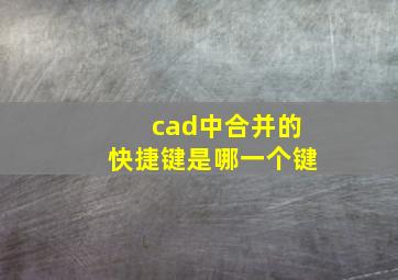 cad中合并的快捷键是哪一个键