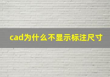 cad为什么不显示标注尺寸