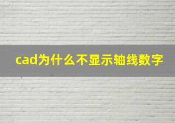 cad为什么不显示轴线数字