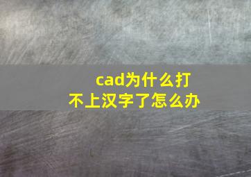 cad为什么打不上汉字了怎么办