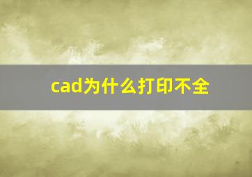 cad为什么打印不全