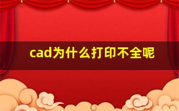 cad为什么打印不全呢