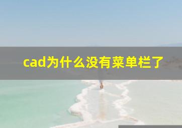 cad为什么没有菜单栏了