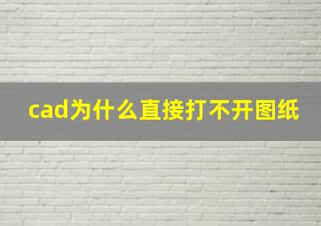 cad为什么直接打不开图纸