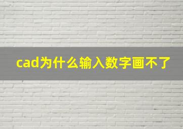 cad为什么输入数字画不了