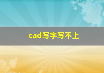 cad写字写不上