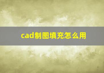 cad制图填充怎么用