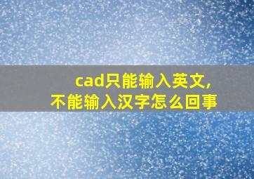 cad只能输入英文,不能输入汉字怎么回事