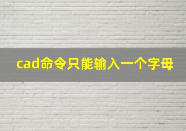 cad命令只能输入一个字母