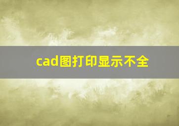 cad图打印显示不全