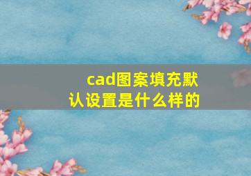 cad图案填充默认设置是什么样的