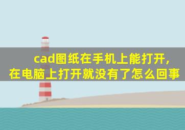 cad图纸在手机上能打开,在电脑上打开就没有了怎么回事