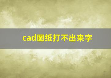 cad图纸打不出来字