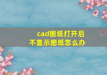 cad图纸打开后不显示图纸怎么办