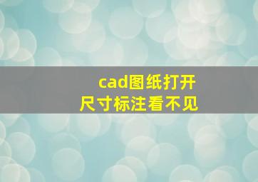 cad图纸打开尺寸标注看不见