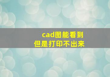 cad图能看到但是打印不出来