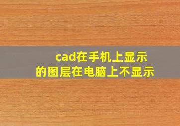 cad在手机上显示的图层在电脑上不显示