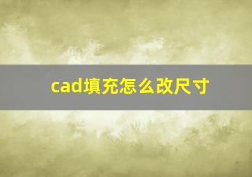 cad填充怎么改尺寸