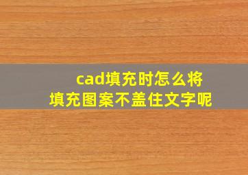 cad填充时怎么将填充图案不盖住文字呢