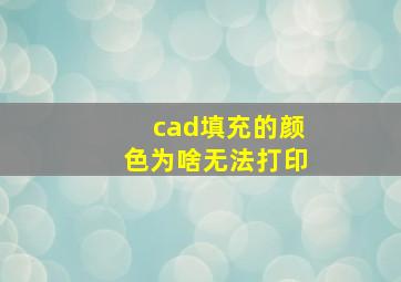 cad填充的颜色为啥无法打印