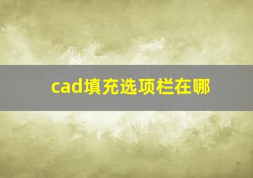 cad填充选项栏在哪