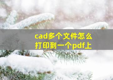 cad多个文件怎么打印到一个pdf上