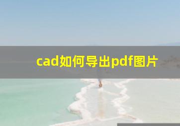 cad如何导出pdf图片