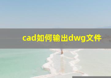 cad如何输出dwg文件