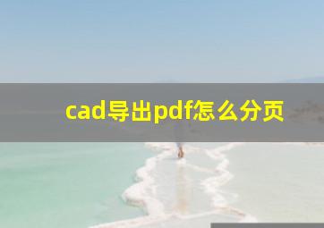 cad导出pdf怎么分页