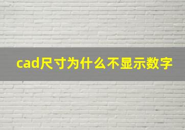 cad尺寸为什么不显示数字