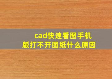 cad快速看图手机版打不开图纸什么原因