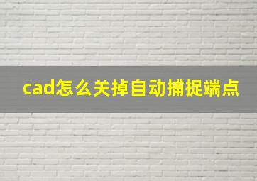 cad怎么关掉自动捕捉端点