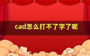 cad怎么打不了字了呢