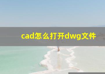 cad怎么打开dwg文件