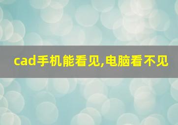 cad手机能看见,电脑看不见