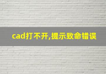 cad打不开,提示致命错误